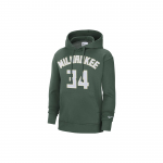 Nike NBA Milwaukee Bucks Giannis Antetokounmpo Essential Fliisihuppari Roheline Meeste Streetwear DB1184-323 S