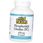 Fosfatid&uuml;&uuml;lkoliin, Phosphatidyl Choline 420, Natural Factors 90 geelkapslit (72406013) 90softgels