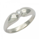 Used TIFFANY&Co. Ring Double teardrop EU#51.5 Pt950Platinum/diamond 4.9g Platinum 1PD