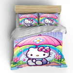 Hello Kitty Sanrio Voodipesukomplektid Tekikate Voodikate Tekikate Padjap&uuml;&uuml;r 2-3 Osaline Komplekt Armas Magamistoa Kaunistus EU Single 135x200cm