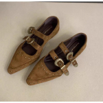 Uued terava ninaga naiste Mary Jane kingad Moodsad madala pandlaga kingad Daamide vabaaja kleidi madala kontsaga nahast kingad Zapatos De Mujer 35 &scaron;okolaad