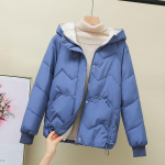 Moodne l&uuml;hike naiste talvejope korea stiilis lahtise paksu mantliga XXXL