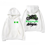 Uus moekas k&otilde;rgekvaliteediline puuvillane kapuutsiga dressipluus Kawasaki logoga mootorrattamustriga Hoodie Mood L black