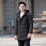 TLUOMAN Men's Mid-Length Loose Fit Hooded Padded Winter Jacket XL