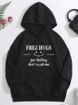 Tasuta Kallistused Nalja tegin &Auml;ra puuduta mind Tr&uuml;kitud Naiste Pusad S&uuml;gisene Fliisist Kapuutsiga Huppar Pehme &Uuml;lesuuruses Huppar Street Streetwear 3XL