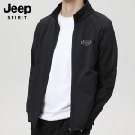 JEEP SPIRIT Meeste vabaaja kiiresti kuivav k&otilde;rge kraega kootud jakk L must