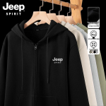 JEEP SPIRIT Meeste raske kaaluga t&auml;is-lukuga kapuutsiga dressipluus L