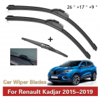Renault Kadjar 2015-2025 Esimesed ja tagumised klaasipuhastajad 26 17 9 Koleo Puhastajad Kadjar 2015-2024 26 inch + 17 inch + 9 inch