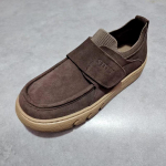 Meeste retro Birkenstock t&auml;iskattega libisevad vabaaja seemisnahast kingad mugava pehme tallaga Size 40 tumepruun v&auml;rv