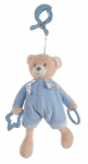Peluche Hochet - CREACIONES LLOPIS - Ours - Velours - 26 cm - Bleu sinine