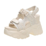 Moodsad K&otilde;rge Platvormiga Sandaalid Naistele Bling Kiilud K&otilde;rged Kontsad Uus Suvi Pandlaga Kristall Paks Sandaalid Rannasussid Zapatos Mujer 10CM 34