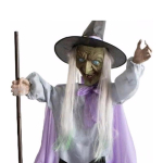 Kummituslik animeeritud h&otilde;ljuv n&otilde;ia skulptuur kangast kost&uuml;&uuml;miga Halloweeni rekvisiidid valge