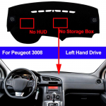 For Peugeot 3008 2008-2014 2015 2016 Dashboard Cover Mat Pad Dashmat Sun Visor trument Cushion Carpet Styling Car Accessories Black(Black Edge)