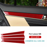 Ehtne pehme s&uuml;sinikkiud Lexus GS GS250 GS350 GS200t GS450h L10 2012- LHD RHD autoukse kaitsepaneeli kleebis sisekujundus Red Carbon