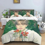 Korea Mood Lauljate Grupp Kpop Jung Kook SUGA Jimin Voodipesu Komplekt, Tekikott Voodikomplekt Tekikate Padjap&uuml;&uuml;r, Kuninga Suurus Kuninganna Suurus 90x190cm(35x74inch)