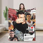 Robbie Williamsi tuuri flanelltekk Soe visketekk diivanile toolile telkimiseks Uudne voodikate diivanvoodi kate 30x40in