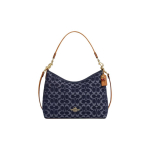 COACH Laurel 31 Metallist Logo Eemaldatav &Otilde;larihm T&otilde;mblukuga Sulgemine Kangas &Uuml;he &Otilde;la Kott Suur Naiste Denim Sinine Bag+Dust Bag denim sinine v&auml;rv