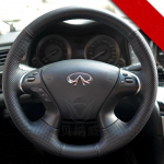 For Infiniti JX35 M M25 M35 M37 M56 Q70 QX60 Hand-stitched non-slip black Beige Leather Car Steering Wheel Cover beež