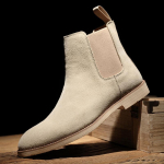Meeste Retro Suede Ehtne Nahk Chelsea Saapad Meeste Mood L&uuml;hikesed Pahkluusaapad Vabaaja Briti Stiil K&otilde;rged Kingad Mugavad Pehme Tald Libisemisvastane Disain F 35