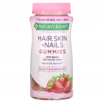 Nature's Bounty, juuste, naha, k&uuml;&uuml;nte kummikommid, sisaldab biotiini, maasika maitset, 80 kummikommi