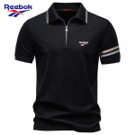 Reebok Uue Tikandiga Rullkaelusega Lukuga POLO S&auml;rk Kevadeks ja Suveks 2026, &Auml;rikasulik Meeste Tencel L&uuml;hikeste Varrukatega POLO S&auml;rk Meestele S must