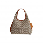 K&auml;ekott Lana 23 Klassikaline Magnetklamber Avatav Sahtel Jacquard ja Nahk T&otilde;mblukuga K&auml;ekott Naistele Pruun CM550-B4TA7 Basic Set (Bag+Dust Bag)