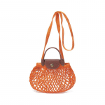 Longchamp Le Pliage Filet 17 L&uuml;hike k&auml;epide &Otilde;&otilde;nes kl&otilde;pskinnitusega riidest kott &Otilde;lakott Ristkorraldus Mini Naiste kotid Oranž 10139HVH217 Basic Set (Bag)