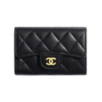 Chanel kuldse pandlaga klapiga rahakott kaardipesa ja topelt-C logoga tepitud lambanahast naiste rahakott must AP0214-Y01295-C3906 Laser Edition,Box(Basic Set+Box)