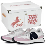 New Balance NB 327 Abrasion Resistant Low top Running Shoes Women's White Black Pink MS327FE(Team679-2S-BOX) 37