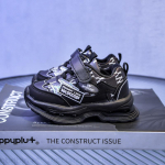 Kevad-s&uuml;gis Uued lastejalatsid Paljajalu kingad Lapsed Helendavad disainer vabaajajalatsid Libisemisvastased t&uuml;drukute tossud Tenis De Mujer 21insole13.5cm must