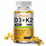 D3-vitamiin 5000 IU + K2 MK7 200 mcg K&otilde;rge annus - 120 taimetoitlast kapslit 120 Capsules