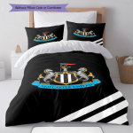 NUFC logo Muster Voodipesu Tekikott Komplekt Tekikott Padjap&uuml;&uuml;r Kodu Kaunistus S&uuml;nnip&auml;eva Kingitus (1 * tekikott + 2 * padjap&uuml;&uuml;ri, ilma s&uuml;damikuta) 135x200cm