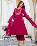 Naiste disainerpeo top tuunika kurta p&uuml;ksid dupattaga komplekt India Bollywoodi kurti kleit XL roosa