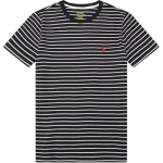 Polo Ralph Lauren Ss25 Logoga tikitud triibuline puuvillane l&uuml;hikeste varrukatega tavaline t-s&auml;rk Klassikalised naiste topid 211698030-026 XS