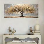 1 tk kuldne ja beež, kaasaegne elutoa kodu kaunistus, rahulik seinakunst elegantne seinakaunistus maal, raamita (as the picture,50x100cm No Frame) beige