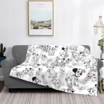 Dalmaatsia koera flanelltekk Koerte visketekk magamistoa, diivani, reisimise jaoks, mugav igap&auml;evane konditsioneeritekk 130x150cm white