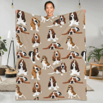 Basset Hound Super soe tekk pruun koer loom telkimine viska tekk Talvine v&auml;rviline disain flanellist voodikate Diivanvoodi kate 130x150cm