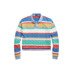 Polo Ralph Lauren S&uuml;gis/Talv 23 V&auml;rviplokk Triibuline Vabaaja Pikkade Varrukatega Polo S&auml;rk Naiste topid Mitmev&auml;rviline 211924265-001 L gray