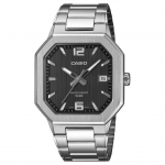 Casio Standard Series 50M veekindel kuup&auml;evan&auml;idik Moodne kvartsmehhanism Roostevabast terasest rihm Meeste kellad Must MTP-B195D-1AV Black Dial
