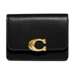 Coach Bandit 11 Kuldne Metalllogo Vasikanahast Kaardihoidja Naiste Aksessuaarid Must CH825-B4BK Black