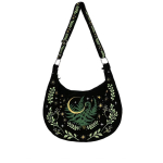 Harajuku Botaanilise Tikandiga &Otilde;lakott Naistele Vanaaegne Gooti Ruumikas Crossbody Daamidele Lehe Detailiga Delikaatne K&auml;ealune Kott Y2k must