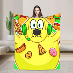 Tylers And Snowi Gaming Soe Pehme Tekk Reisi Pl&uuml;&uuml;sist Visketekk Uudsus Kodu Dekoor Flanell Voodikate Diivanvoodi Kate 150cmx180cm