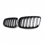 2 tk Car Style l&auml;ikega must eesmine neeru kahekordse liistuga grillv&otilde;re BMW X5 E70 2007-2013 X6 E71 E72 2008-2014 autotarvikutele All Black