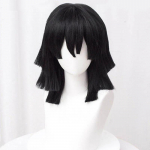 Kvaliteetne Iguro Obanai Cosplay Parukas L&uuml;hike Must Stiilne Kuumakindel Juustega Anime Parukad (as the picture,One Size)