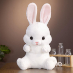 45/55CM Armsad Istuvad J&auml;nesed Pl&uuml;&uuml;sist M&auml;nguasjad Kawaii Pika K&otilde;rvaga J&auml;nku Pl&uuml;&uuml;sipadi T&auml;idisega Pehmed Nukunukud Laste S&uuml;nnip&auml;ev M&auml;nguasjad Kingitus 45cm valge