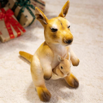 Kawaii simulatsioon k&auml;nguru pehmed m&auml;nguasjad pehmed t&auml;idisloomad naljakas ema k&auml;nguru ja beebi k&auml;nguru lastele s&uuml;nnip&auml;evakingitused 35cmx38cm kollane