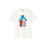 Uniqlo X Sesame Street X Kaws Koost&ouml;&ouml; Elmo Cookie Monster Prindiga Vabaaja L&uuml;hikeste Varrukatega T-s&auml;rk Unisex Top Valge UQ412756000 S blue
