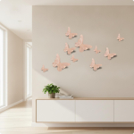 Kolmem&otilde;&otilde;tmeline Seinakujundus Liblikad Tekstuuriga Liblikas DIY 3D Kleebised Butterfly Perch Se E beige