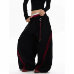 Naiste Triibulised Kotid Y2k Spordip&uuml;ksid Harajuku Streetwear Hallid Treeningp&uuml;ksid Tants Vintage P&uuml;ksid Kevad S must