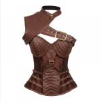 Naiste suurem&otilde;&otilde;duline nahast korsett-bustier Steampunk riietus top Vintage &uuml;ler&otilde;ivad Piraadikost&uuml;&uuml;m XL must